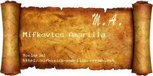 Mifkovics Amarilla névjegykártya